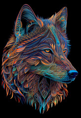 Naklejka na meble Generative AI abstract render of a wolf