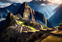 Most Beautiful Place In Machu Picchu, Peru, Realistic. Generative Ai