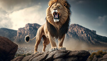Lion On The Rock Roaring Generative AI