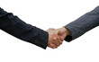 close up investor businessman handshake with partner vendor,collaboration of two ceo leader hand shake for agreement or deal financial cooperative and png design concept