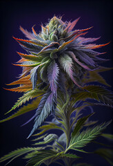 Aufkleber - Beautiful abstract illustrations cannabis leaf with lights on a bright bokeh background.