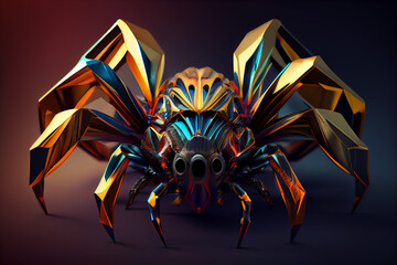 Aufkleber - Beautiful abstract surreal geometric tarantula concept, contemporary colors and mood social background. 