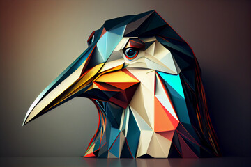 Poster - Beautiful abstract surreal geometric penguin concept, contemporary colors and mood social background