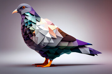 Aufkleber - Beautiful abstract geometric pigeon concept, contemporary colors and mood social background.