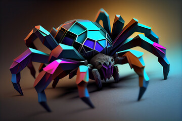 Aufkleber - Beautiful abstract surreal geometric tarantula concept, contemporary colors and mood social background