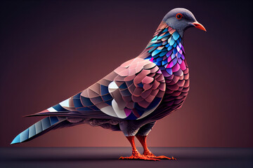 Aufkleber - Beautiful abstract geometric pigeon concept, contemporary colors and mood social background