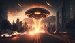 invasion UFO alien attack city