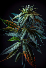 Aufkleber - Beautiful abstract illustrations cannabis leaf with lights on a bright bokeh background