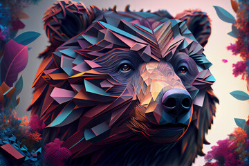 Wall Mural - Beautiful abstract Bear background. Generative AI technology.