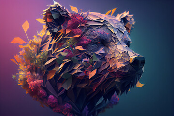 Wall Mural - Beautiful abstract Bear background. Generative AI technology.