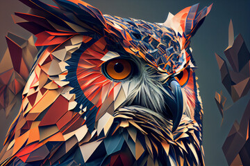 Aufkleber - Beautiful abstract owl background. Generative AI technology.