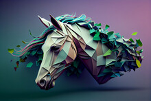 Beautiful Abstract Horse Background. Generative AI Technology.