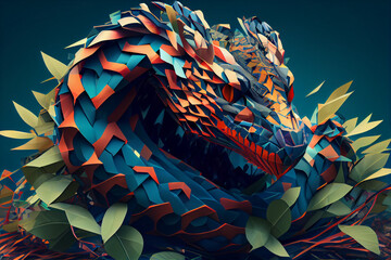 Poster - beautiful abstract snake background. generative ai technology.