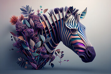 Aufkleber - Beautiful abstract Zebra background. Generative AI technology
