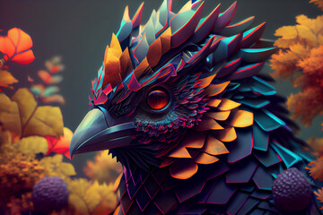 Aufkleber - Beautiful abstract eagle background. Generative AI technology.