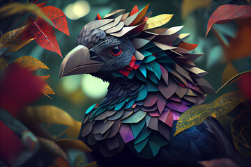 Aufkleber - Beautiful abstract eagle background. Generative AI technology.