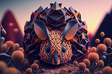 Aufkleber - Beautiful abstract hedgehog background. Generative AI technology