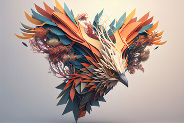 Aufkleber - Beautiful abstract eagle background. Generative AI technology.