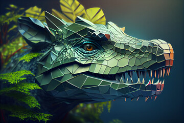 Poster - Beautiful abstract crocodile background. Generative AI technology