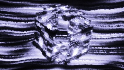 Poster - Glowing cube opening in space. Motion. Pixel animation with flickering stripes and 3d cube. 3D club opens in air