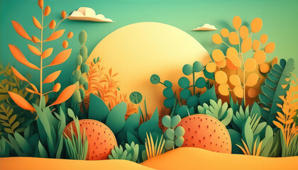 summer background illustration. generative Ai