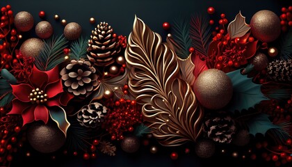 Wall Mural - christmast background illustration. generative ai