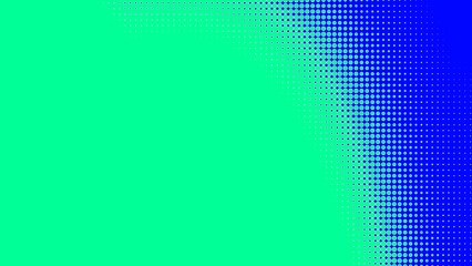 Poster - Dots halftone green blue color pattern gradient texture with technology digital background. Dots pop art comics with summer background.