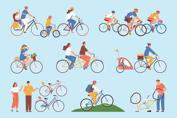 Wall Mural - Bicycles Color Set