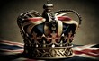 Illustration of Crown Jewels of the United Kingdom. Ceremony of crowning the king Charles III. Generative AI