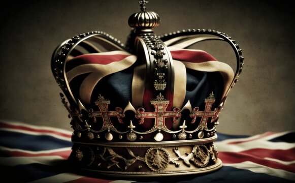 illustration of crown jewels of the united kingdom. ceremony of crowning the king charles iii. gener