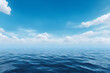 blue sea and cloudy sky ocean landscape generative AI illustration