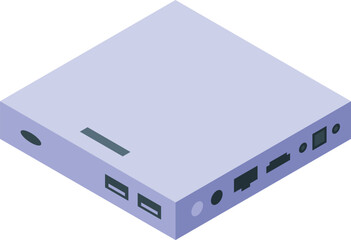 Canvas Print - White media box icon isometric vector. Signal device. Video smart