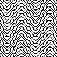 Seamless pattern background with black and white geometric stripe line