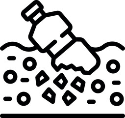 Poster - River microplastics pollution icon outline vector. Diagram ocean. Ground food