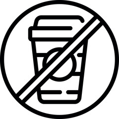 Poster - No plastic cup icon outline vector. Ocean fish. Food diagram