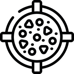 Poster - Target microplastics pollution icon outline vector. Ocean fish. River bottle