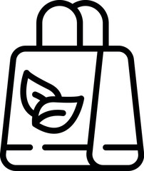 Poster - Eco bag icon outline vector. Ocean plastic. Fish garbage