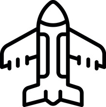 Airplane Radio Control Icon Outline Vector. Remote Toy. Model Child