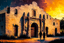 The Alamo, Old West. Generative AI
