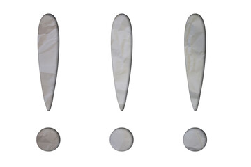 Poster - Exclamation mark text with Torn, Crumpled White Paper on colored background.