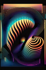 abstract background geometric 3d shapes tech cyber punk 80's sci-fi pattern geometric background 
 poster gradient abstract geometric futuristic 3d neon florescent iridescent generative ai art
 