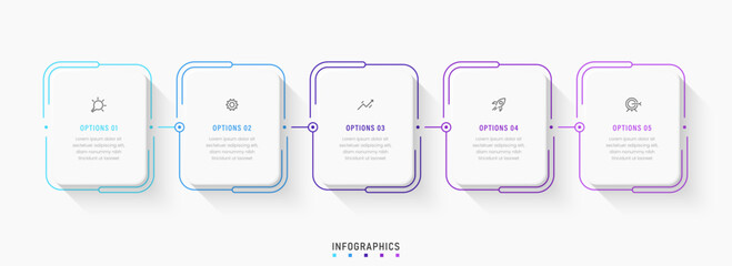 Wall Mural - vector infographic label design template with icons and 5 options or steps. can be used for process 