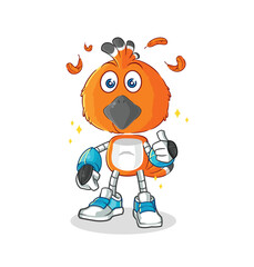 Poster - hudhud bird robot character. cartoon mascot vector