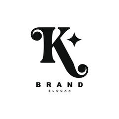 Wall Mural - Premium letter K with star logo design vector for your brand or business