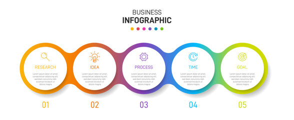 infographic design with icons and 5 options or steps. thin line. infographics business concept. can 