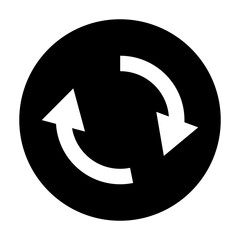 Poster - Round reload silhouette icon. Refresh and rotating arrows. Vector.