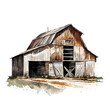 old farm barn front view png transparent file ,AI generative 