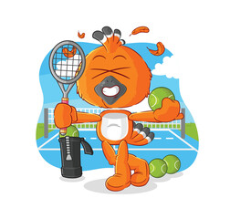 Sticker - hudhud bird plays tennis illustration. character vector