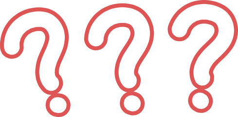 Wall Mural - three hand-drawn question mark patterns icon