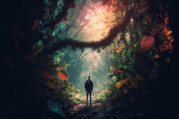 Wall Mural - The Call of the Wild: Venturing into the Forest Alone